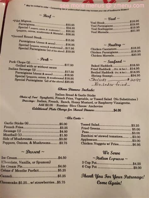 Online Menu of Mangialardo's Restaurant, Sayre, PA